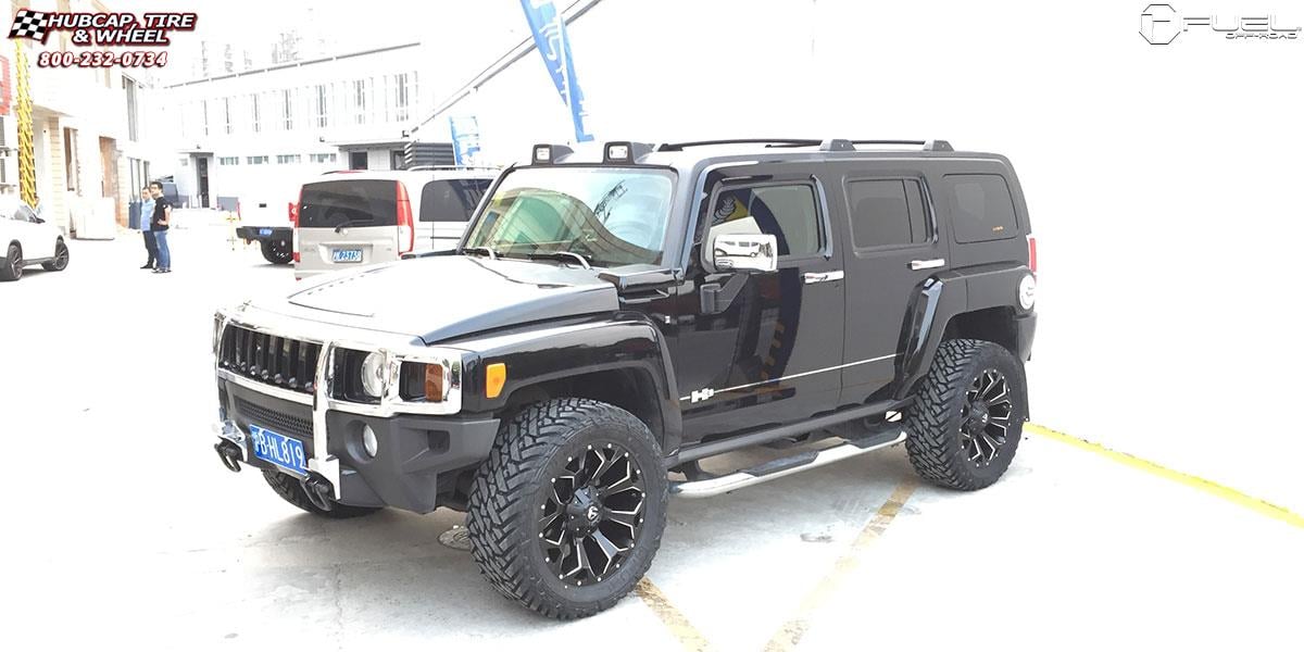vehicle gallery/hummer h3 fuel assault d546 20X10  Black & Milled wheels and rims
