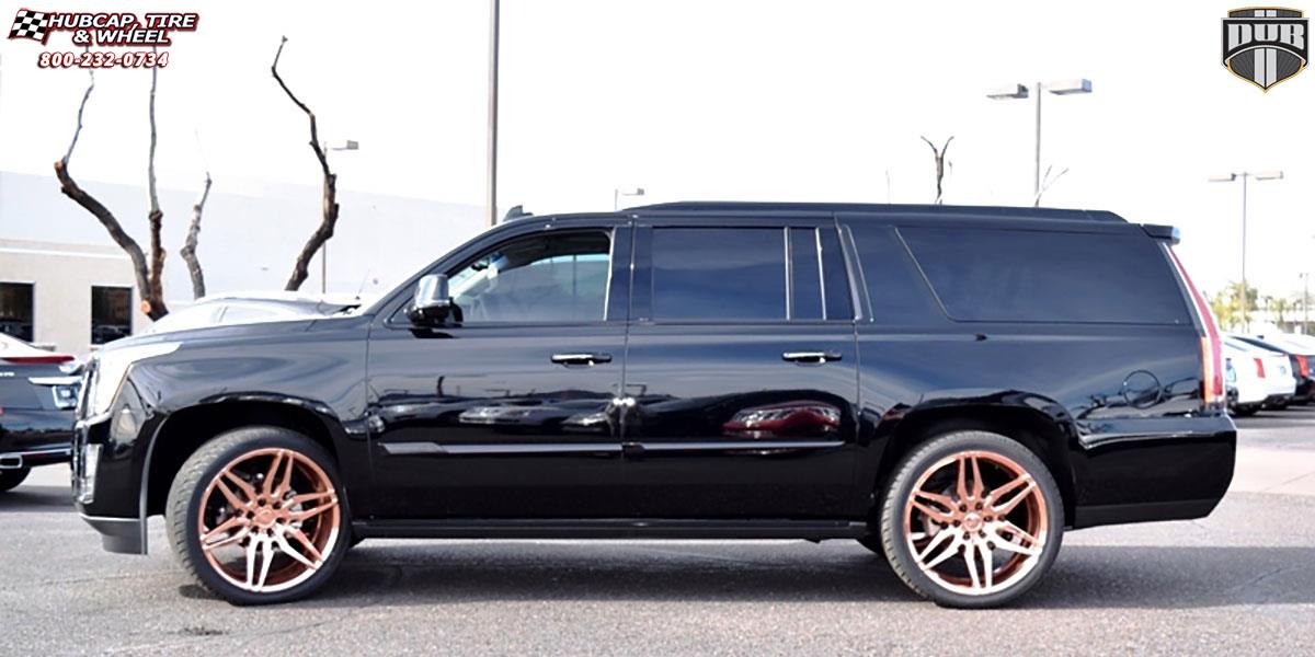 vehicle gallery/cadillac escalade dub attack 6 s210 24X10  Custom Rose Gold wheels and rims