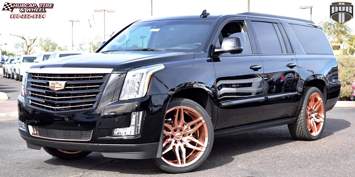 vehicle gallery/cadillac escalade dub attack 6 s210 24X10  Custom Rose Gold wheels and rims