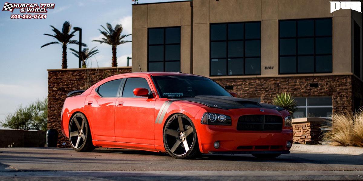 vehicle gallery/dodge charger dub baller s116 22X95  Black & Machined with Dark Tint wheels and rims