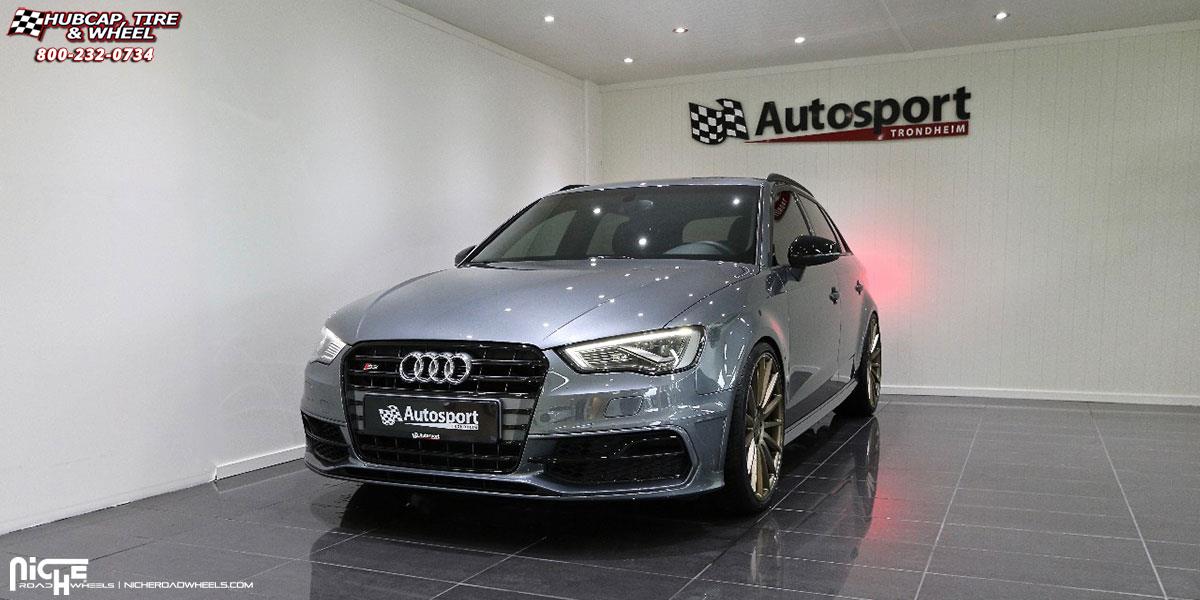 vehicle gallery/audi s3 niche form m158 20x85  Bronze wheels and rims