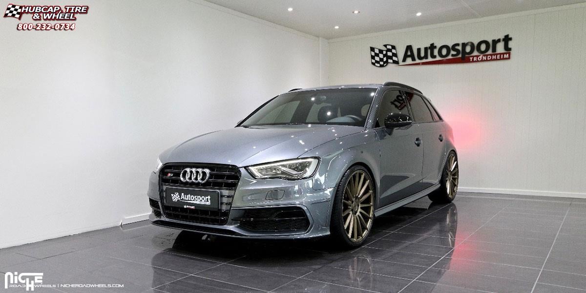 vehicle gallery/audi s3 niche form m158 20x85  Bronze wheels and rims