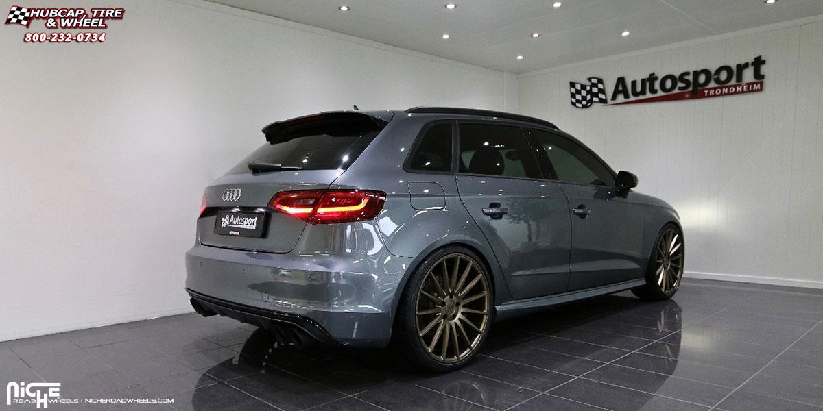 vehicle gallery/audi s3 niche form m158 20x85  Bronze wheels and rims
