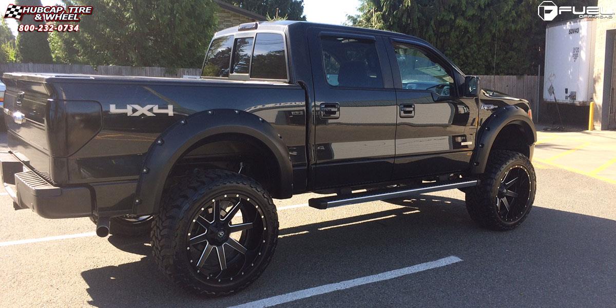 vehicle gallery/ford f 150 fuel maverick d262 24X12  Black & Milled wheels and rims