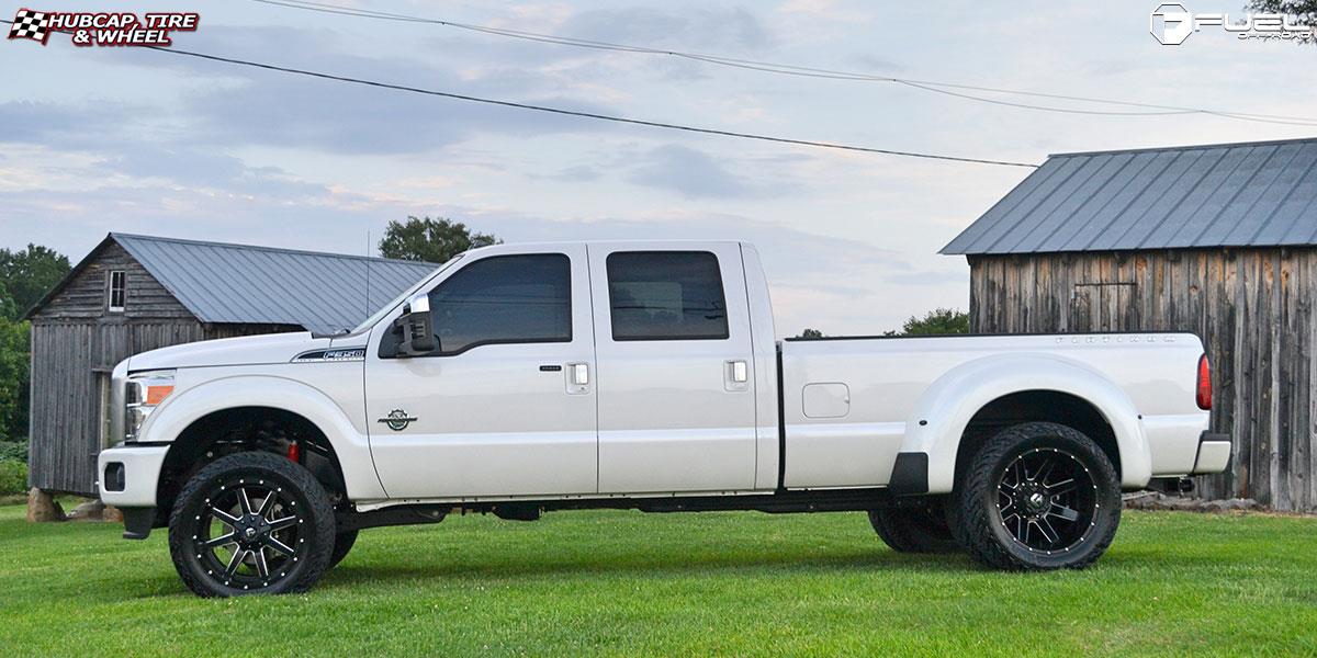 vehicle gallery/ford f 350 super duty fuel maverick d262 22X10  Black & Milled wheels and rims