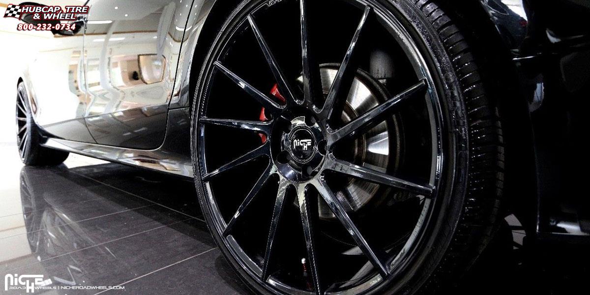 vehicle gallery/audi a7 niche surge m112 22x105  Gloss Black wheels and rims