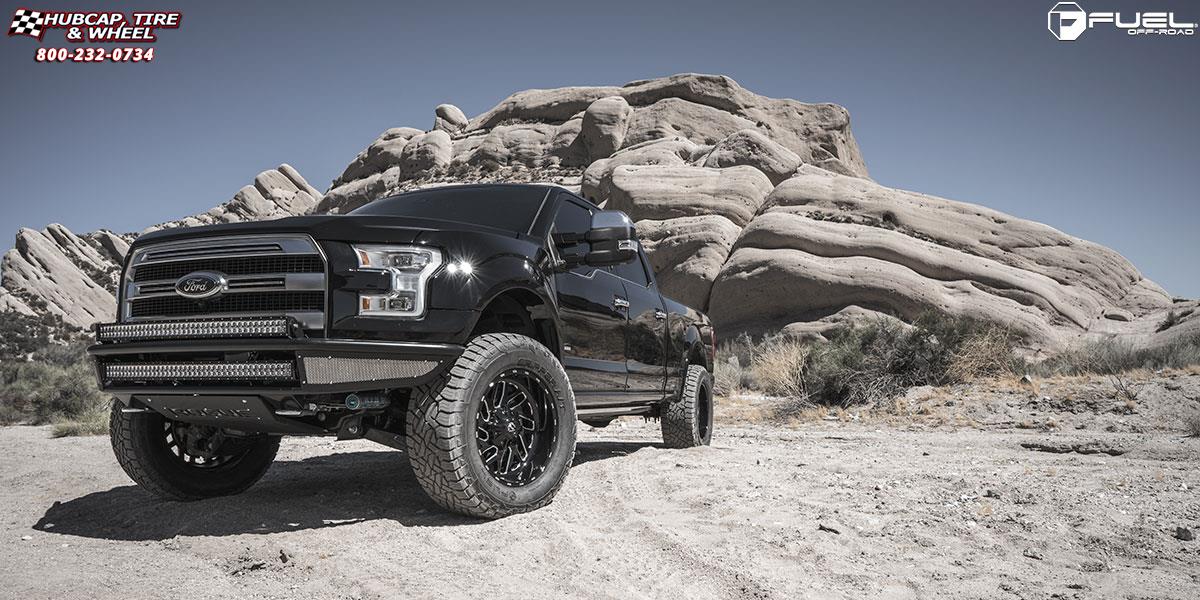 vehicle gallery/ford f 150 fuel triton d581 20X10  Black & Milled wheels and rims