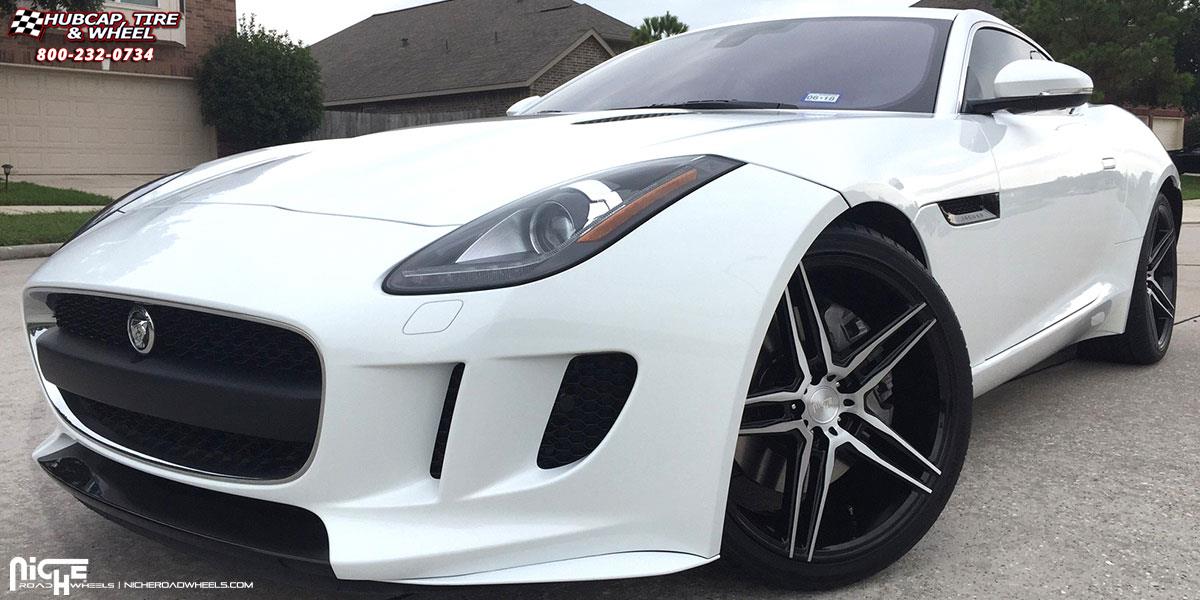 vehicle gallery/jaguar f type niche turin m169 20x9  Gloss Black Brushed wheels and rims