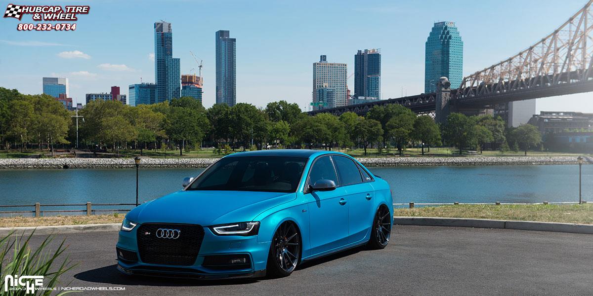 vehicle gallery/audi s4 niche vicenza m154 20x10  Black Chrome wheels and rims