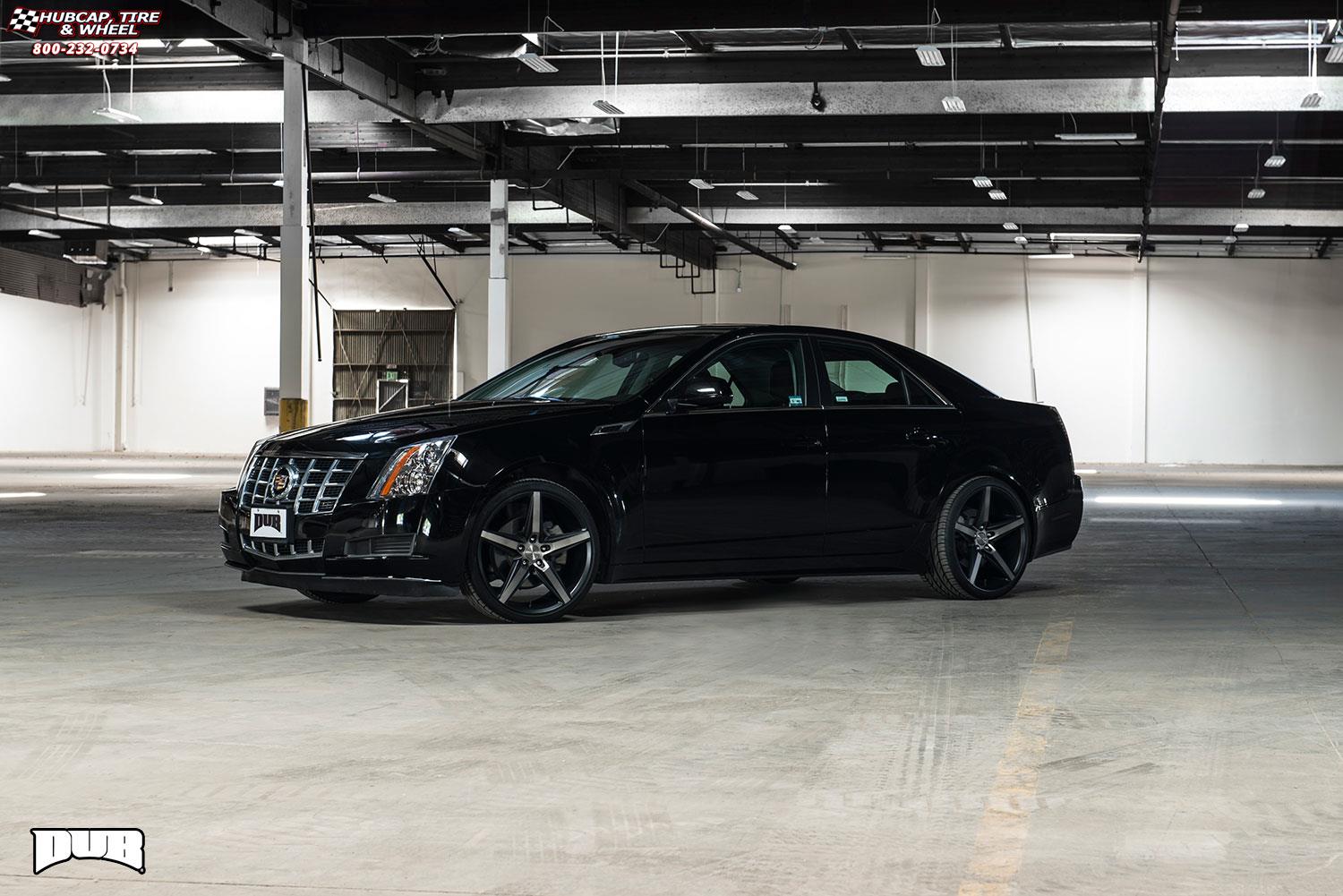 vehicle gallery/cadillac cts dub lace s119  Black & Machined with Dark Tint wheels and rims