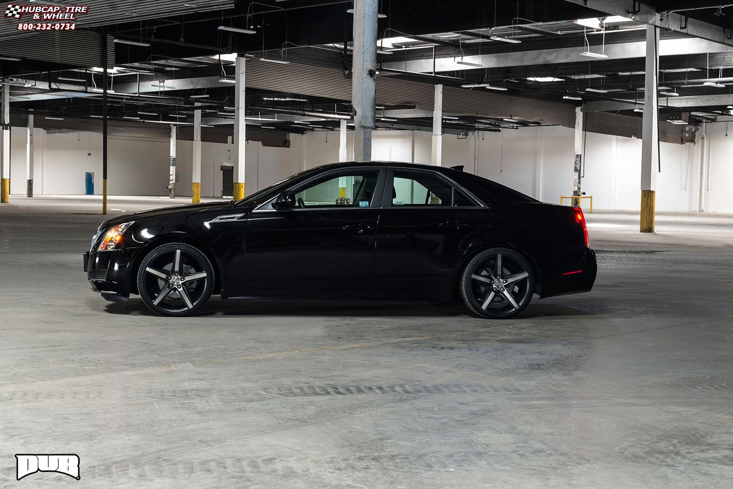 vehicle gallery/cadillac cts dub lace s119  Black & Machined with Dark Tint wheels and rims
