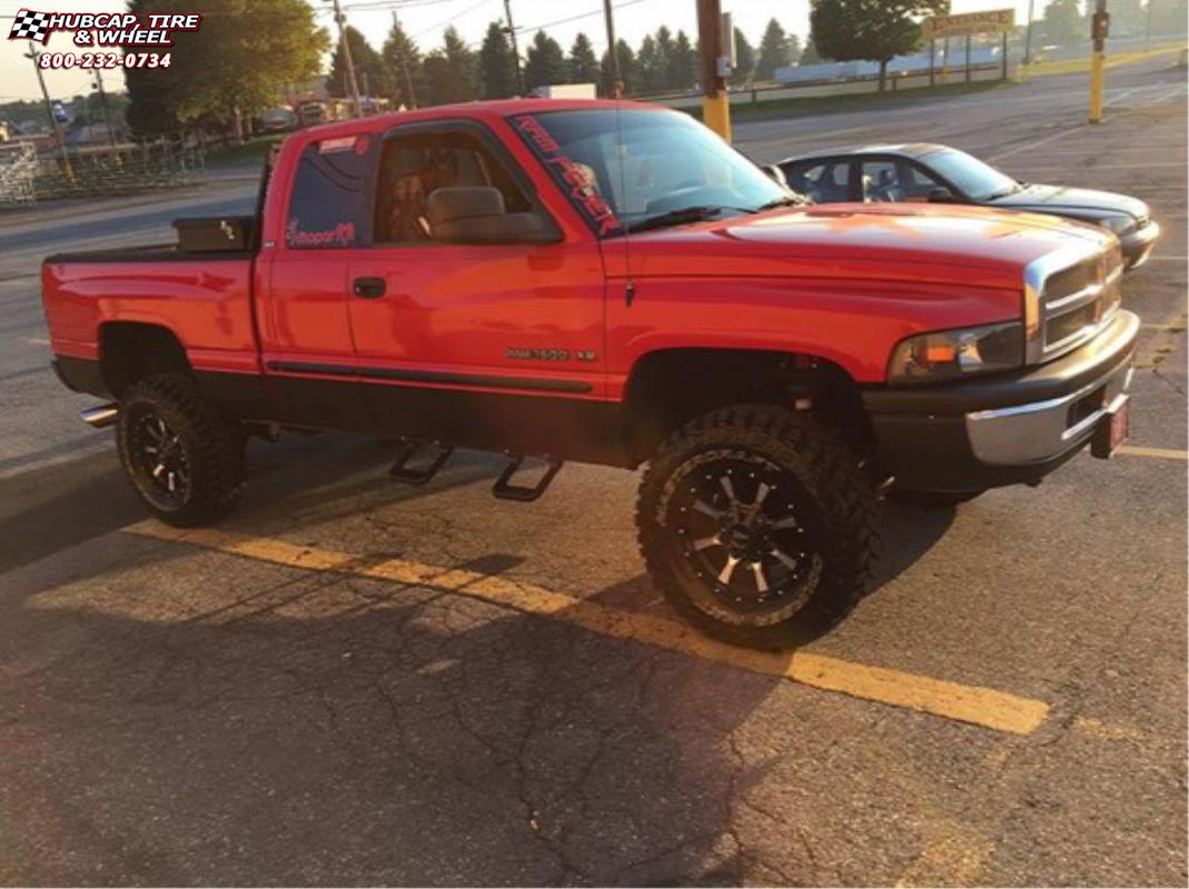 vehicle gallery/ram 1500 moto metal mo970  Gloss Black Machined Face wheels and rims