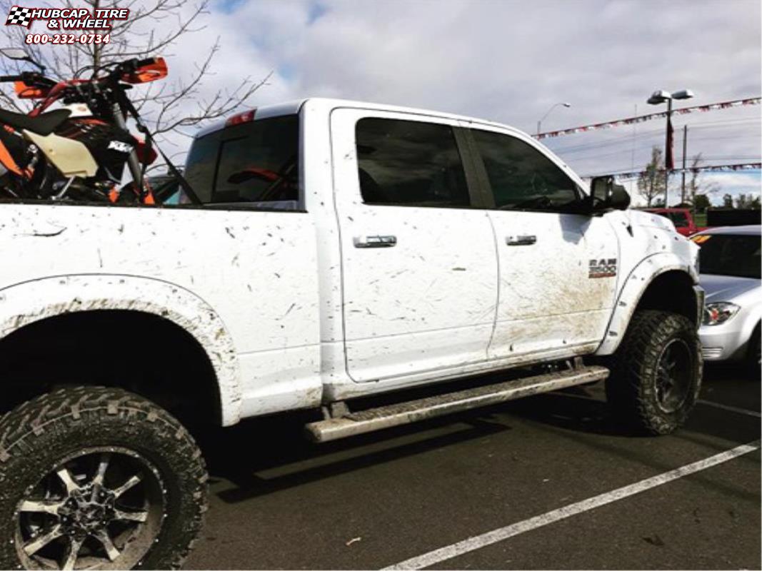 vehicle gallery/ram 2500 moto metal mo970  Gloss Black Machined Face wheels and rims