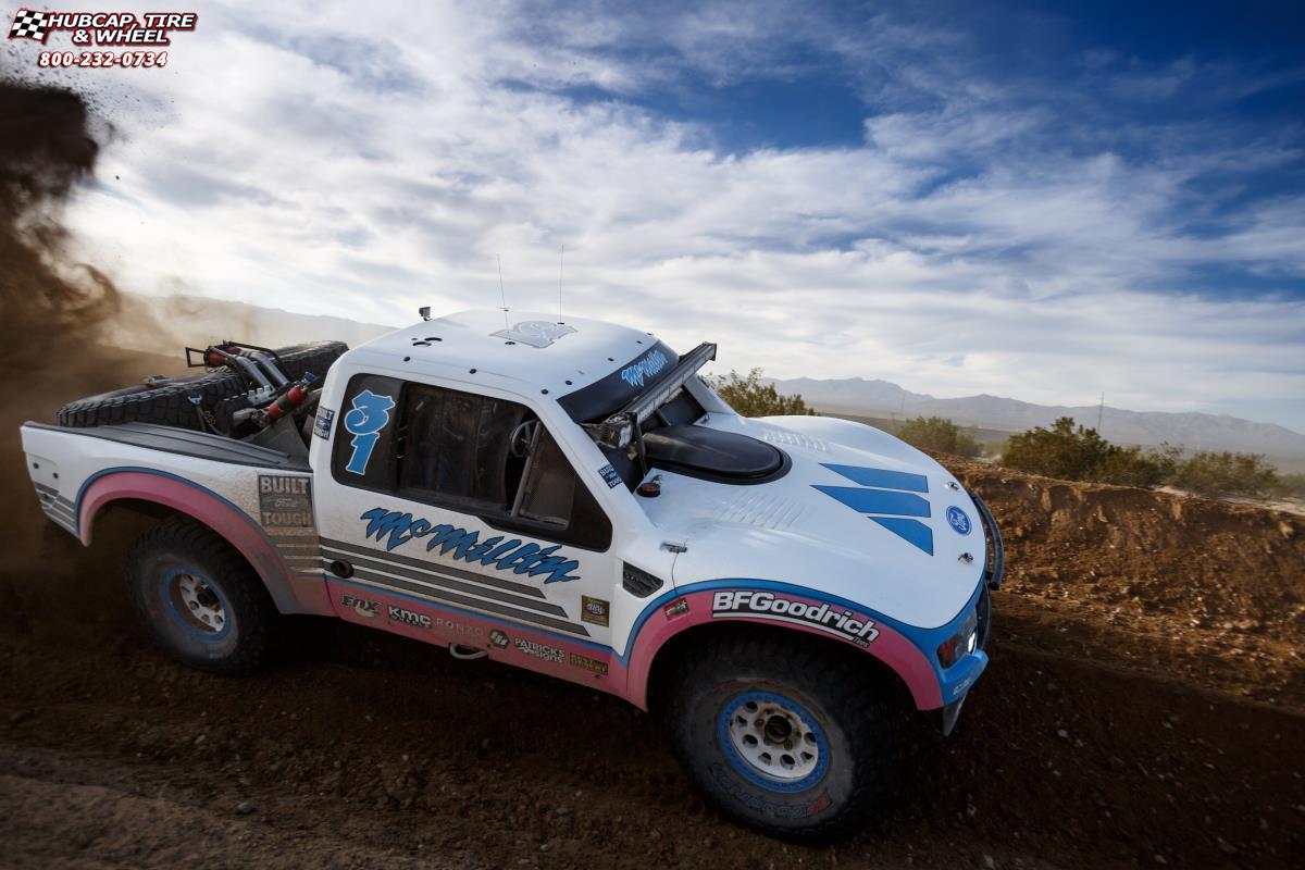 vehicle gallery/ford f 150 raptor xd series xd222 enduro beadlock x  White and Blue wheels and rims