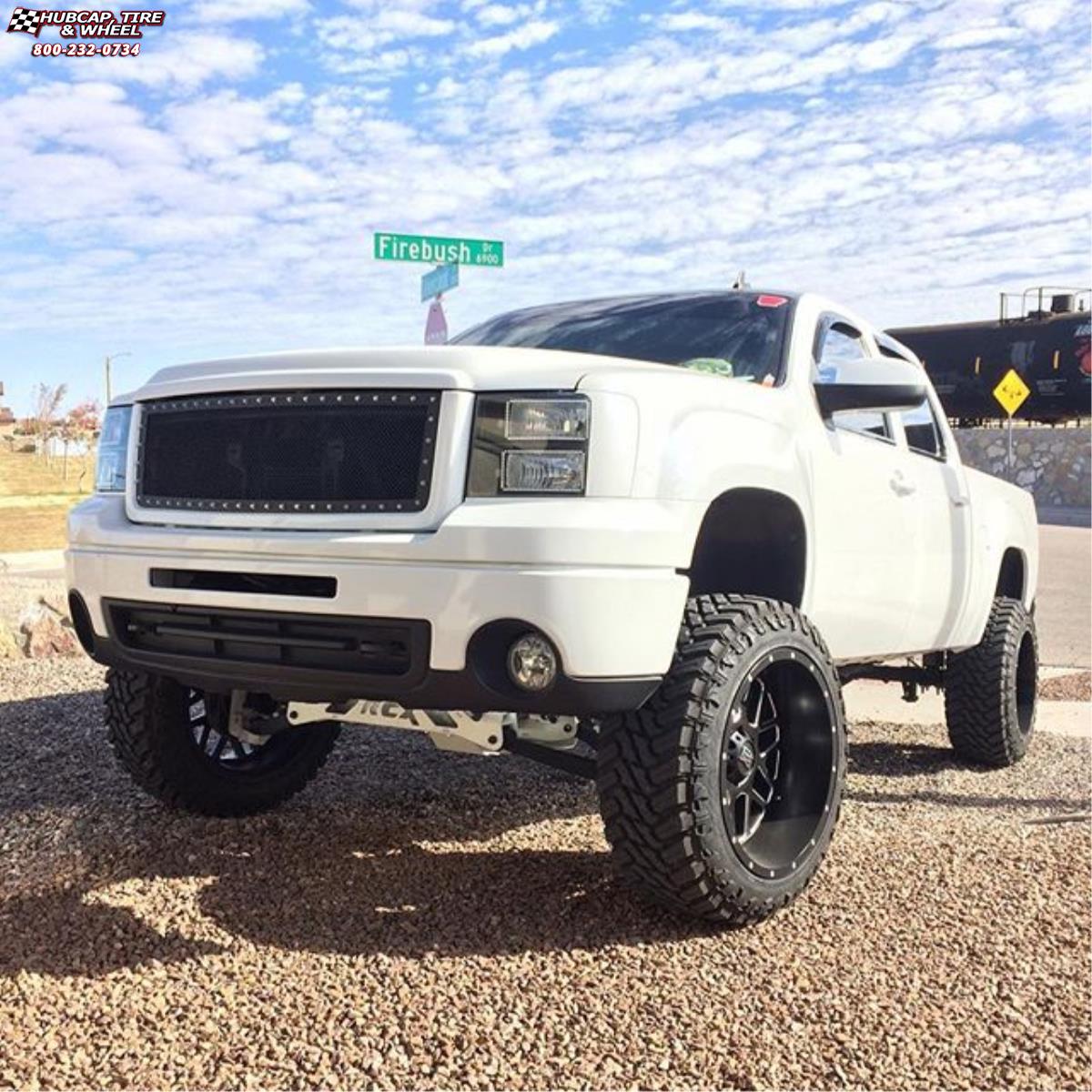 vehicle gallery/gmc sierra 1500 xd series xd820 grenade  Satin Black Milled wheels and rims