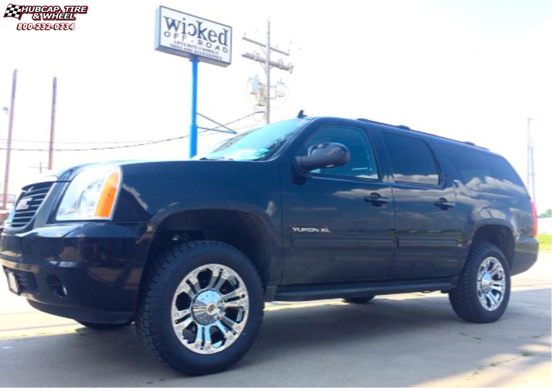 vehicle gallery/2012 gmc yukon xl 1500 xd series xd778 monster x  Chrome wheels and rims