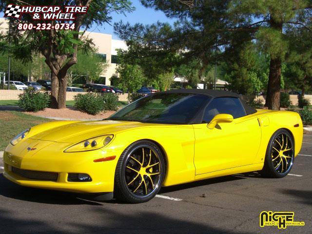 vehicle gallery/chevrolet corvette niche targa m215  Black & Machined wheels and rims