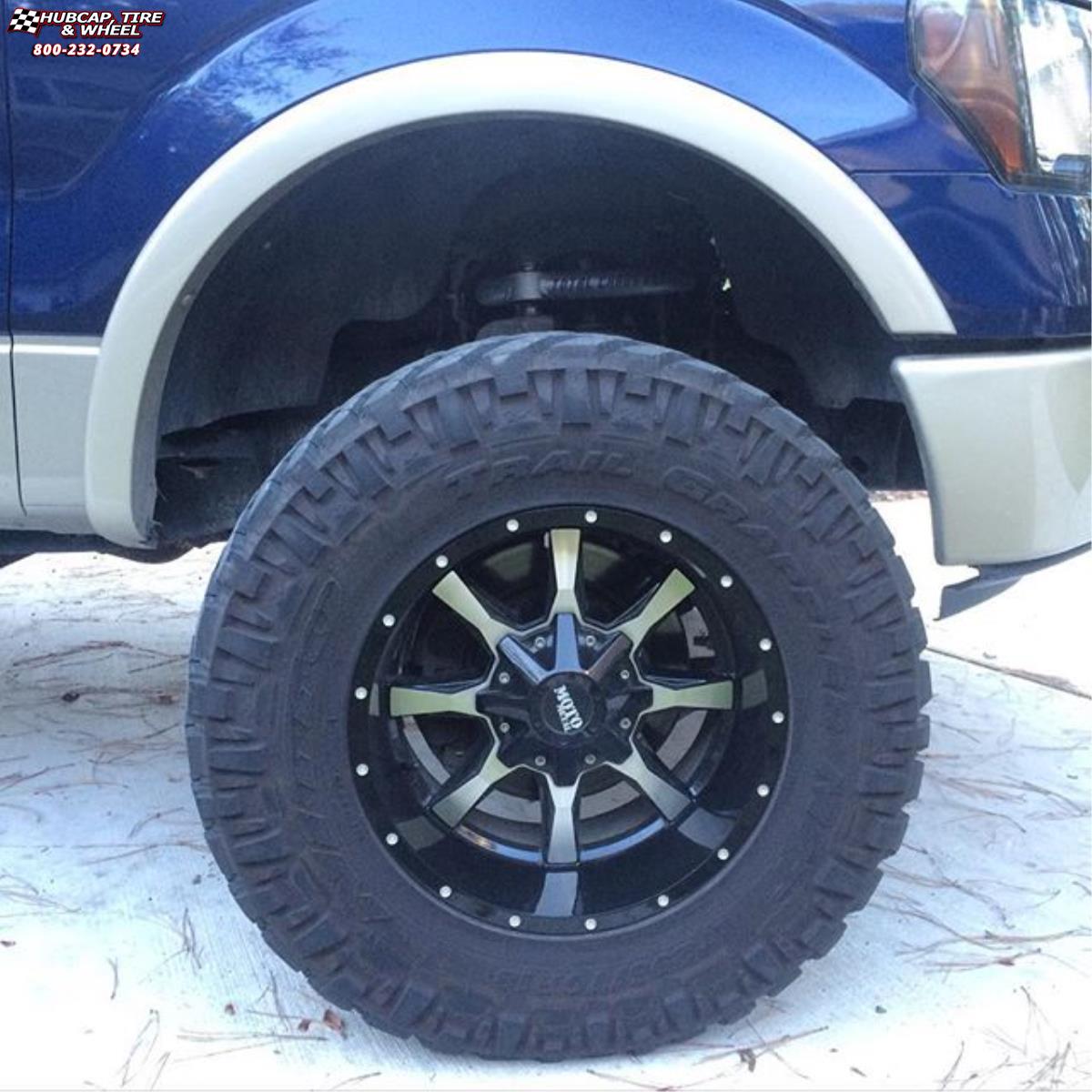 vehicle gallery/ford f 150 moto metal mo970  Gloss Black Machined Face wheels and rims