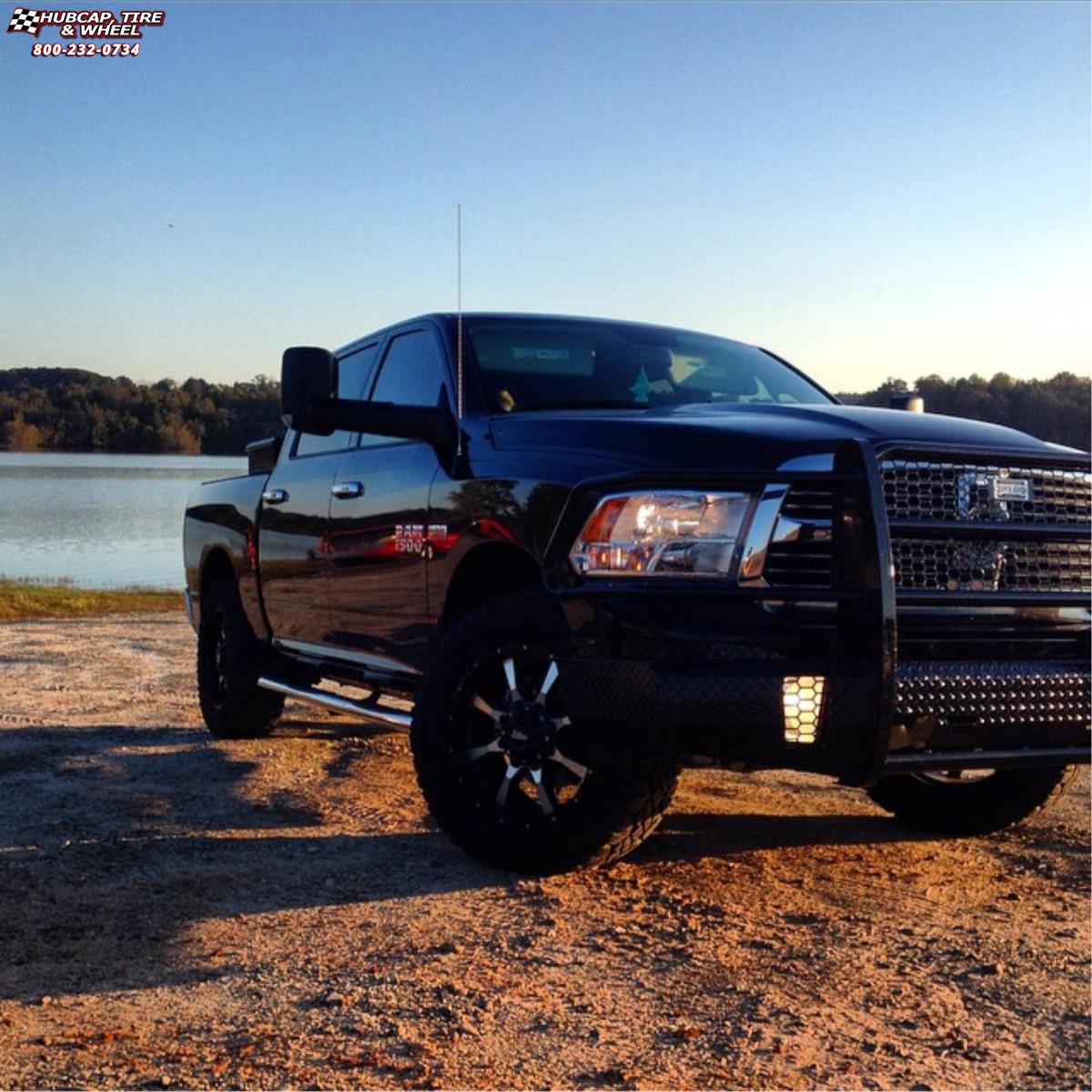 vehicle gallery/ram 1500 moto metal mo970  Gloss Black Machined Face wheels and rims