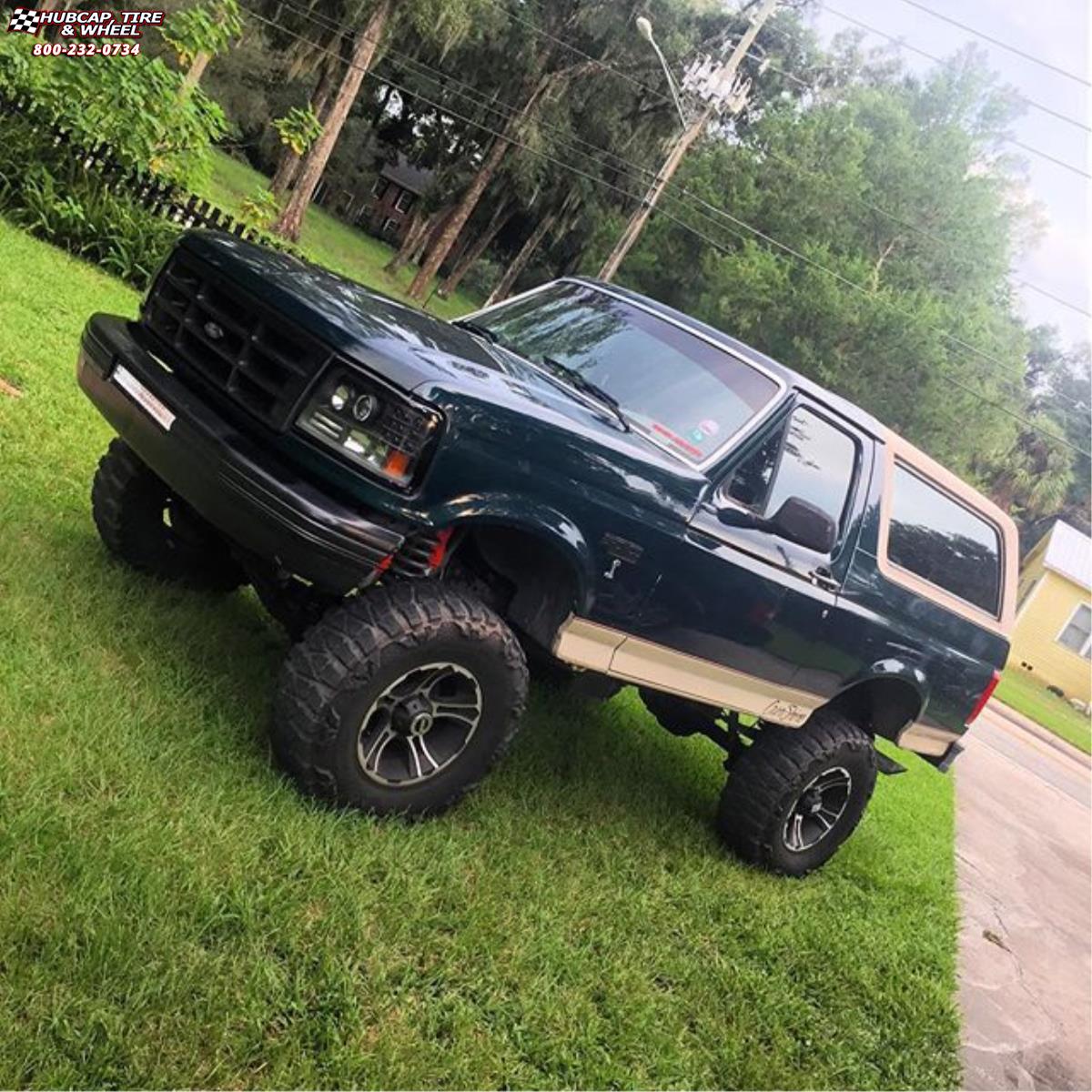 vehicle gallery/ford bronco xd series xd801 crank  Matte Black Machined wheels and rims