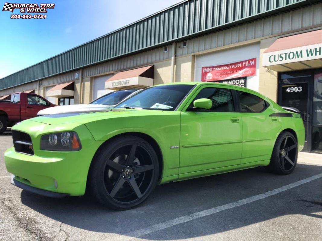 vehicle gallery/dodge charger xd series km685 district  Satin Black wheels and rims