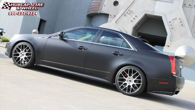 vehicle gallery/cadillac cts niche circuit m108 20x85  Black & Machined wheels and rims