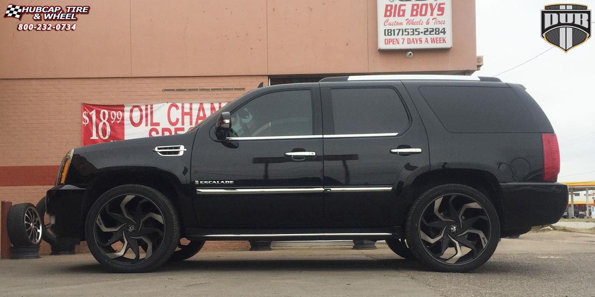 vehicle gallery/cadillac escalade dub sleeper s125 24X10  Black & Machined with Dark Tint wheels and rims