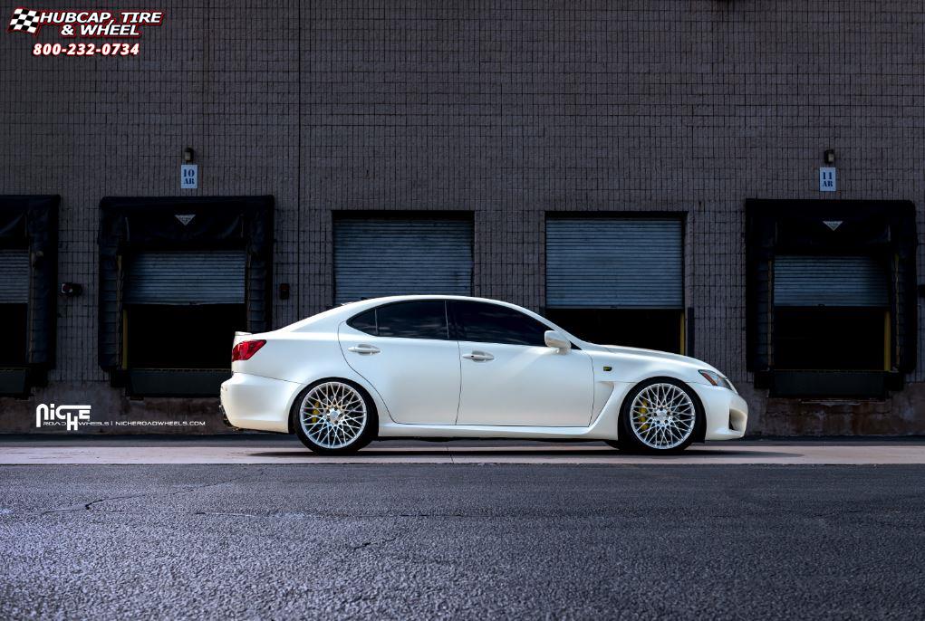 vehicle gallery/lexus is f niche citrine m161 20x85  Silver & Machined wheels and rims