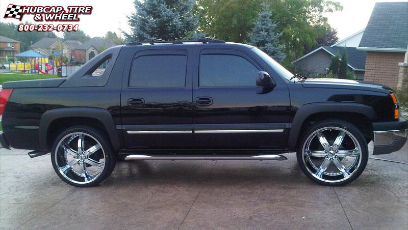vehicle gallery/chevrolet avalanche dub bomber 5 s165 26 inch  Chrome wheels and rims