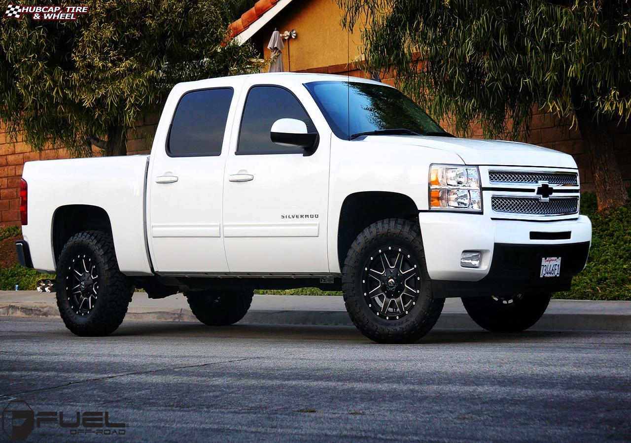 vehicle gallery/chevrolet silverado 1500 fuel maverick d538 20X9  Black & Milled wheels and rims
