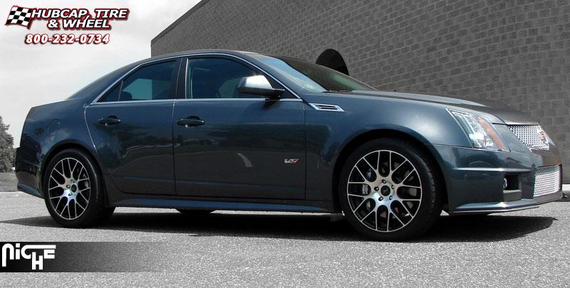 vehicle gallery/cadillac cts v niche circuit m108  Black & Machined wheels and rims