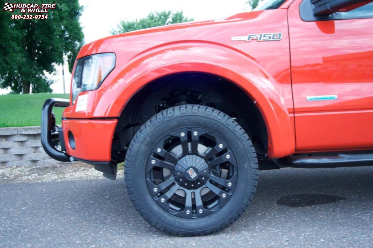 vehicle gallery/ford f 150 xd series xd778 monster x  Matte Black wheels and rims