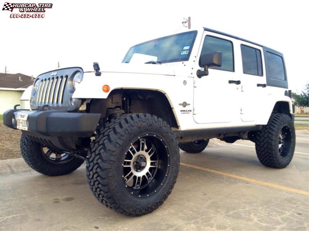 vehicle gallery/jeep wrangler xd series xd809 riot x  Matte Black Machined wheels and rims