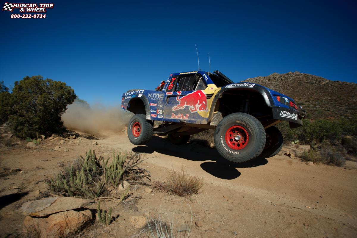 vehicle gallery/ford f 150 raptor xd series xd222 enduro beadlock x  Red wheels and rims