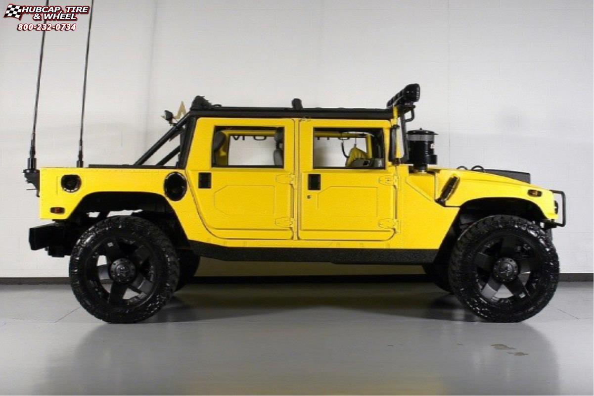vehicle gallery/hummer h1 xd series xd775 rockstar x  Matte Black wheels and rims