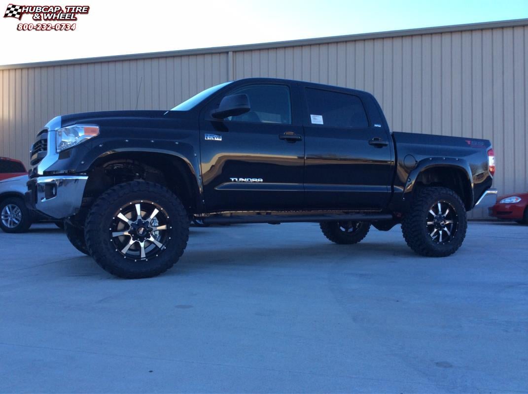 vehicle gallery/2016 toyota tundra moto metal mo970  Gloss Black Machined Face wheels and rims