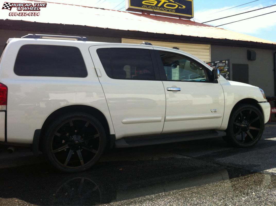 vehicle gallery/nissan armada xd series km651 slide  Gloss Black wheels and rims