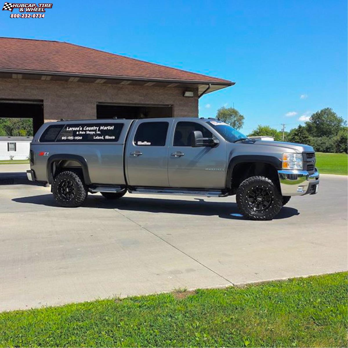 vehicle gallery/chevrolet silverado 1500 moto metal mo962  Gloss Black & Milled wheels and rims