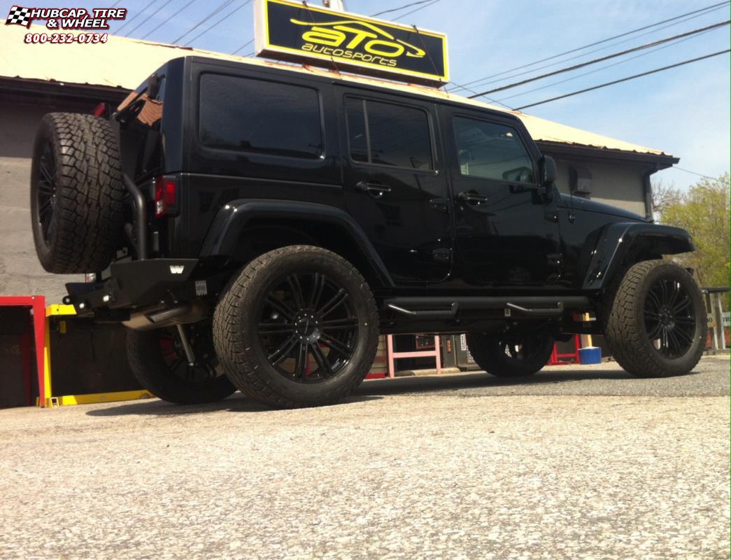 Jeep Wrangler KMC KM677 D2 Wheels Gloss Black