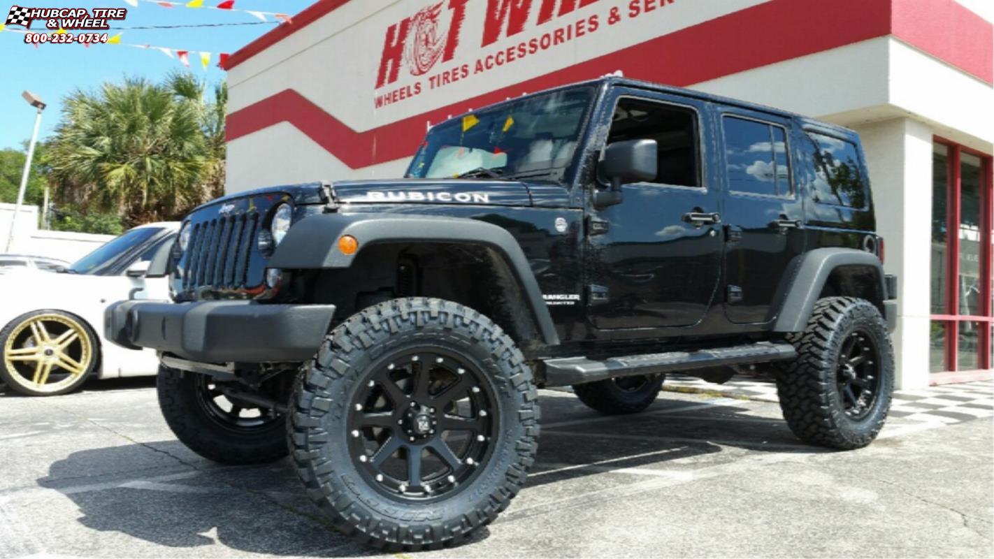 vehicle gallery/jeep wrangler xd series xd798 addict  Matte Black wheels and rims