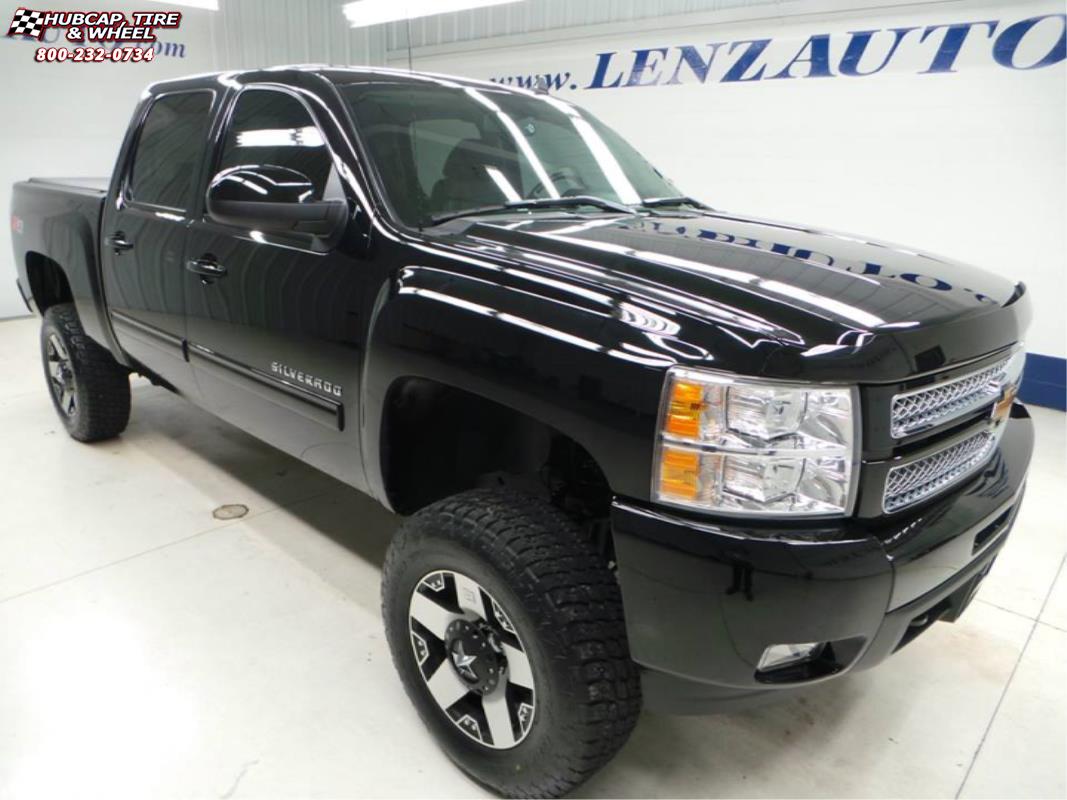 vehicle gallery/chevrolet silverado 1500 xd series xd775 rockstar x  Matte Black Machined wheels and rims