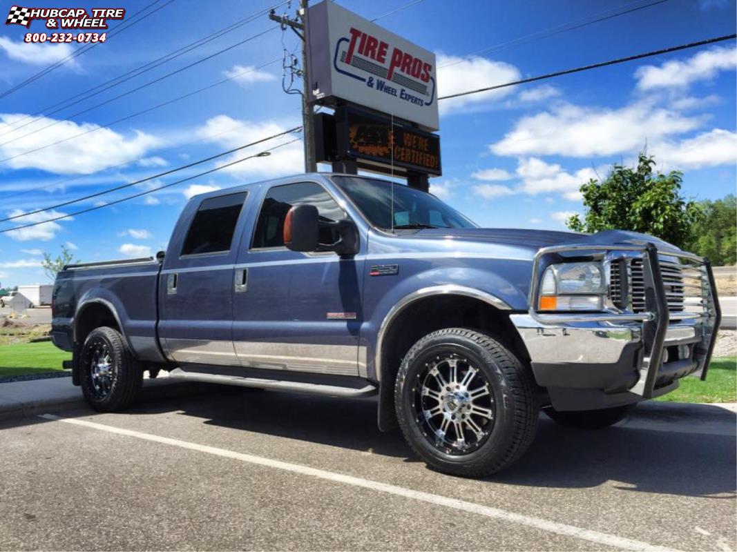 vehicle gallery/ford f 250 xd series xd795 hoss x  Gloss Black Machined wheels and rims