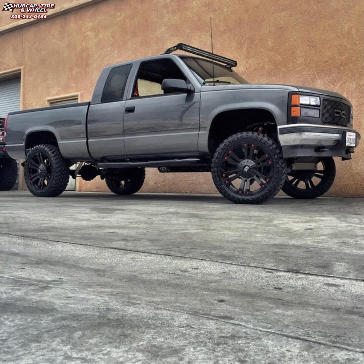vehicle gallery/gmc sierra 1500 xd series xd778 monster x  Matte Black wheels and rims