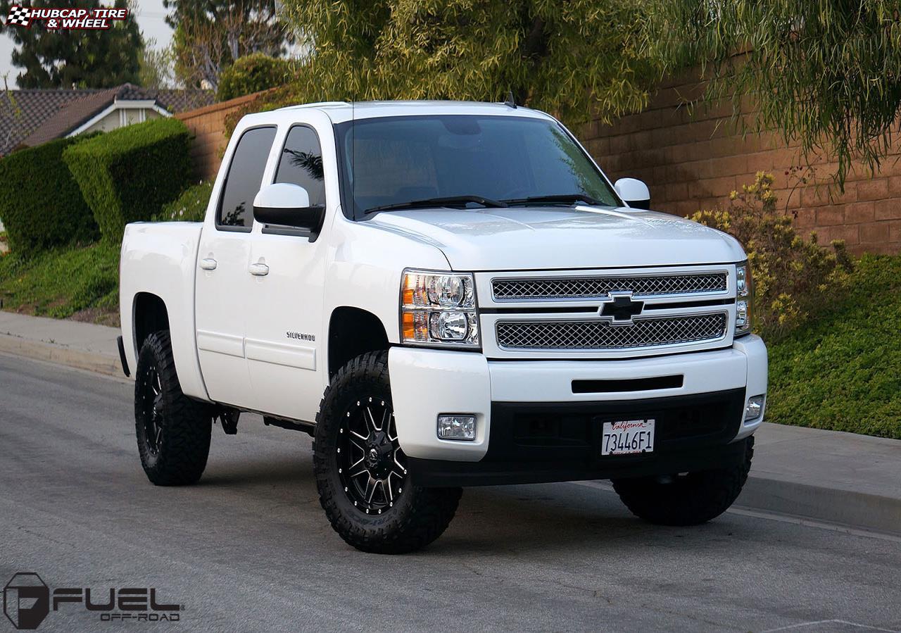 vehicle gallery/chevrolet silverado 1500 fuel maverick d538 20X9  Black & Milled wheels and rims