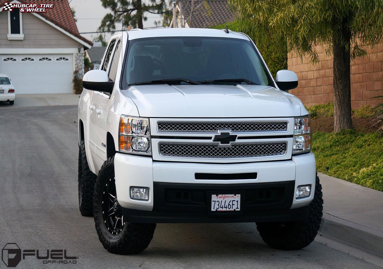 vehicle gallery/chevrolet silverado 1500 fuel maverick d538 20X9  Black & Milled wheels and rims