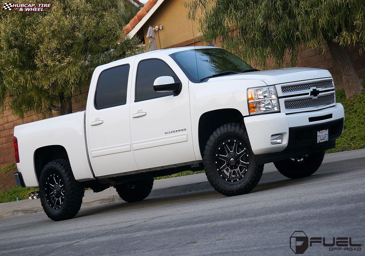 vehicle gallery/chevrolet silverado 1500 fuel maverick d538 20X9  Black & Milled wheels and rims