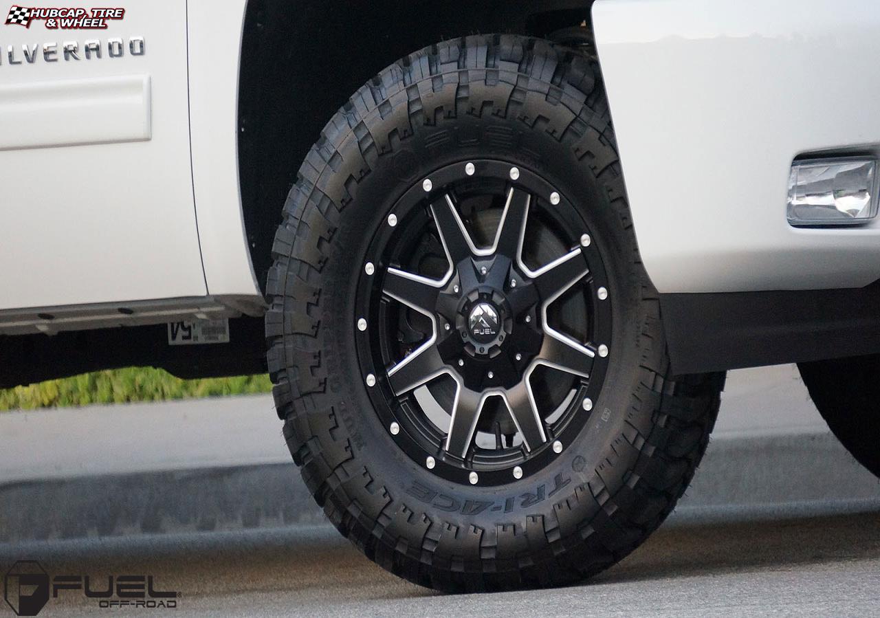 vehicle gallery/chevrolet silverado 1500 fuel maverick d538 20X9  Black & Milled wheels and rims