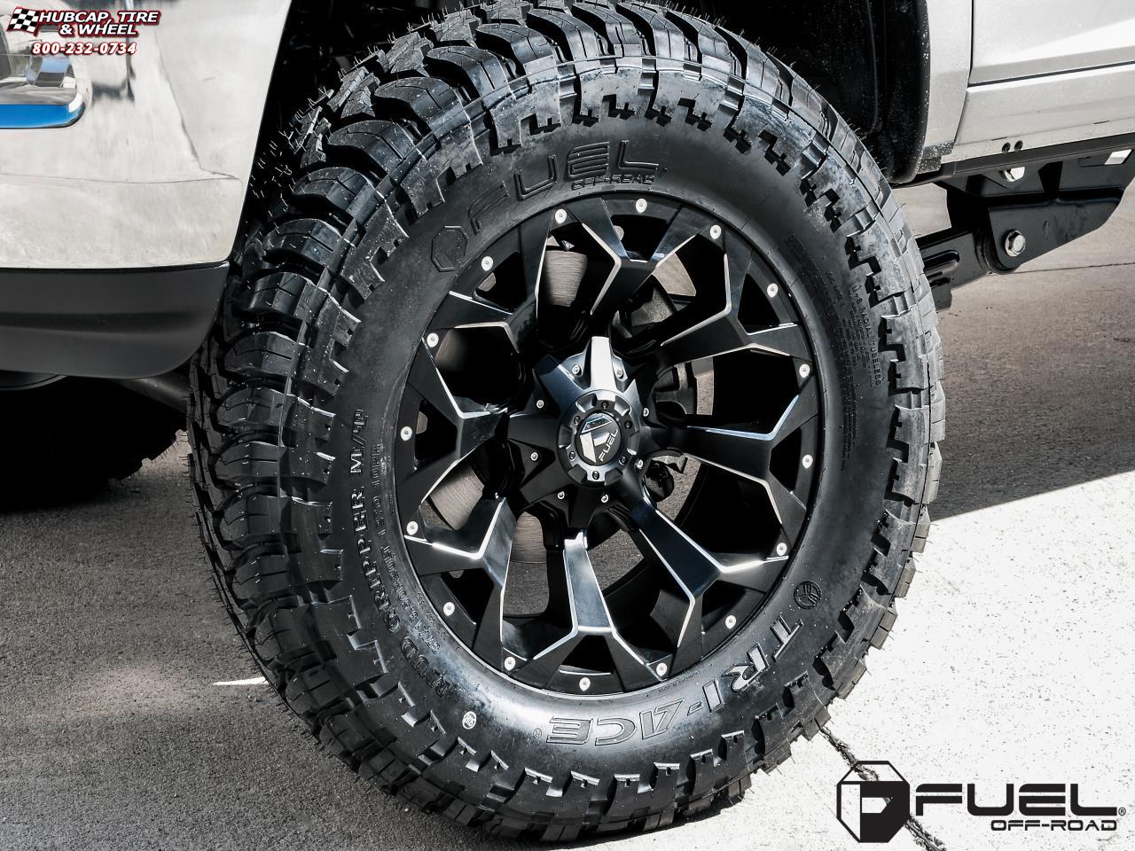 vehicle gallery/dodge ram 2500 fuel assault d546 20X10  Black & Milled wheels and rims