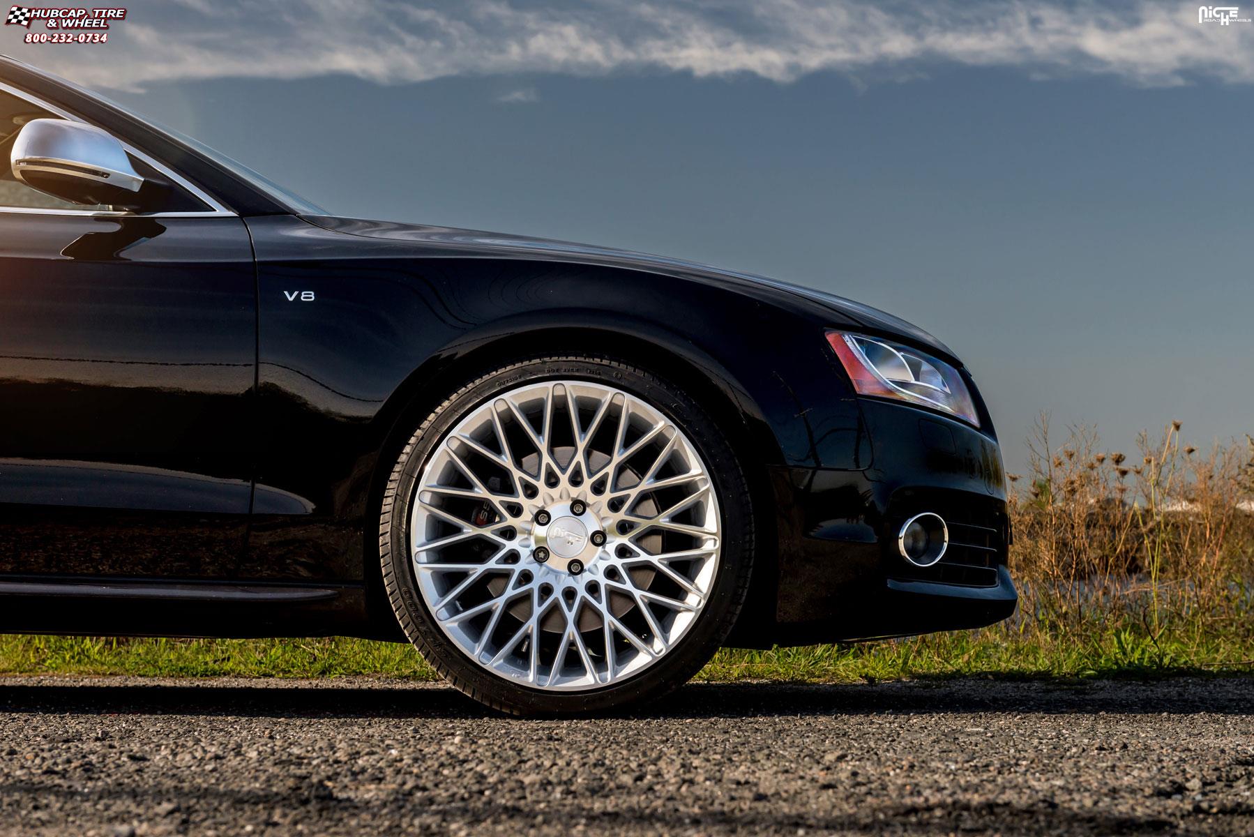 vehicle gallery/audi s5 niche citrine m161 20x105  Silver & Machined wheels and rims