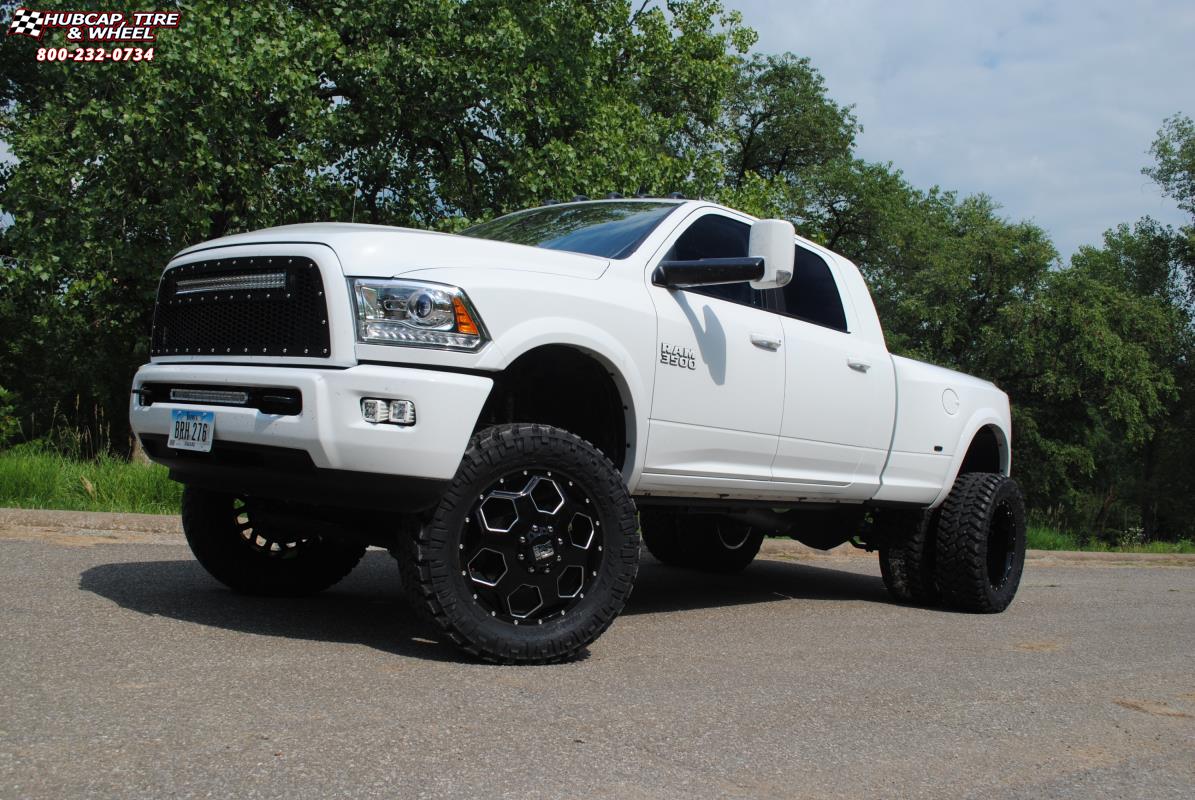 vehicle gallery/ram 3500 xd series xd815 battalion  Gloss Black Milled wheels and rims